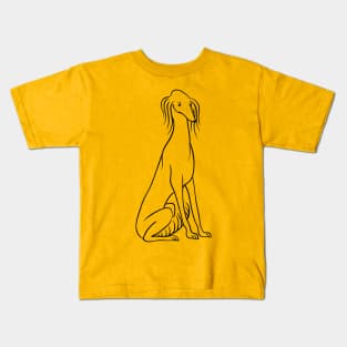 Sitting Saluki Kids T-Shirt